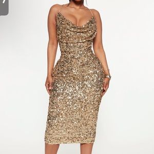 You wish sequin midi dress Fashion Nova